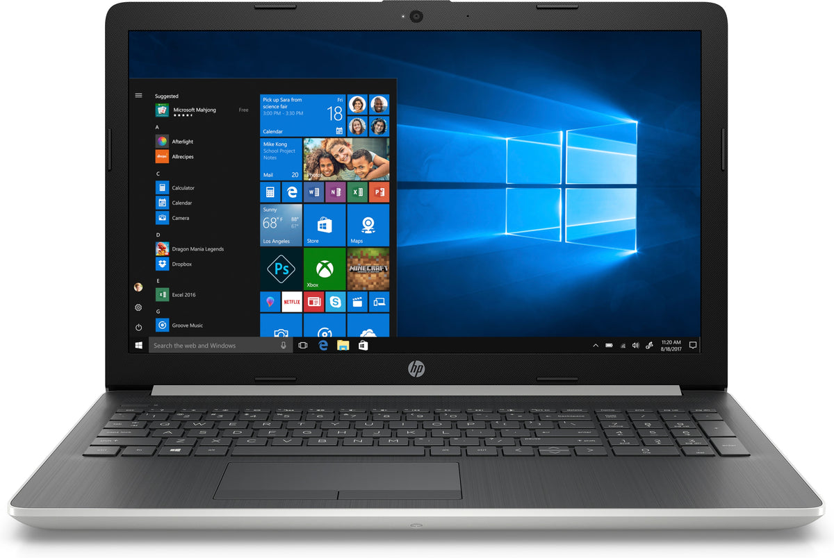 HP 15-da0392TX Laptop i7-8550U 16GB RAM 480GB SSD 15.6" Win 11 Silver - Very Good