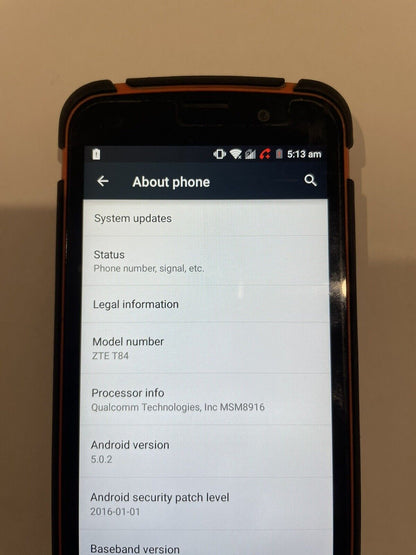 ZTE Telstra T84 Tough Max 16GB Black Smartphone - Unlocked