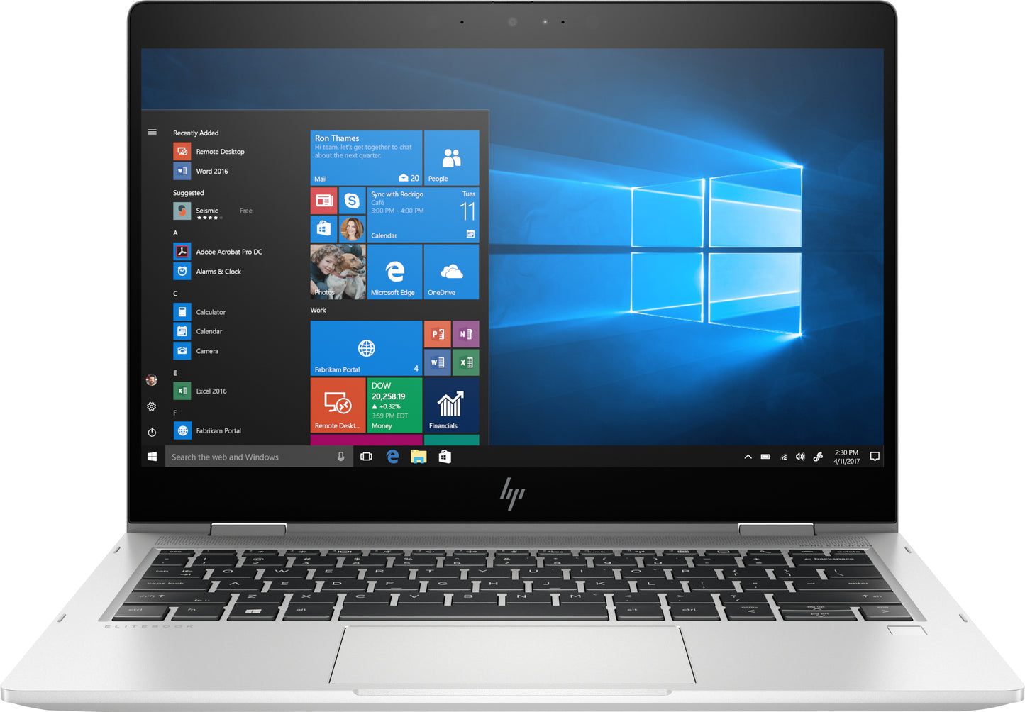 HP EliteBook x360 830 G6 front view