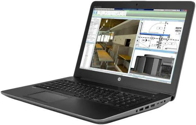 Refurbished HP ZBook 15 G4 mobile workstation - angled view
