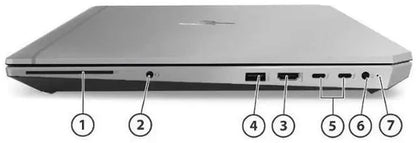 Refurbished HP ZBook 15 G5 mobile workstation - rear I/O view