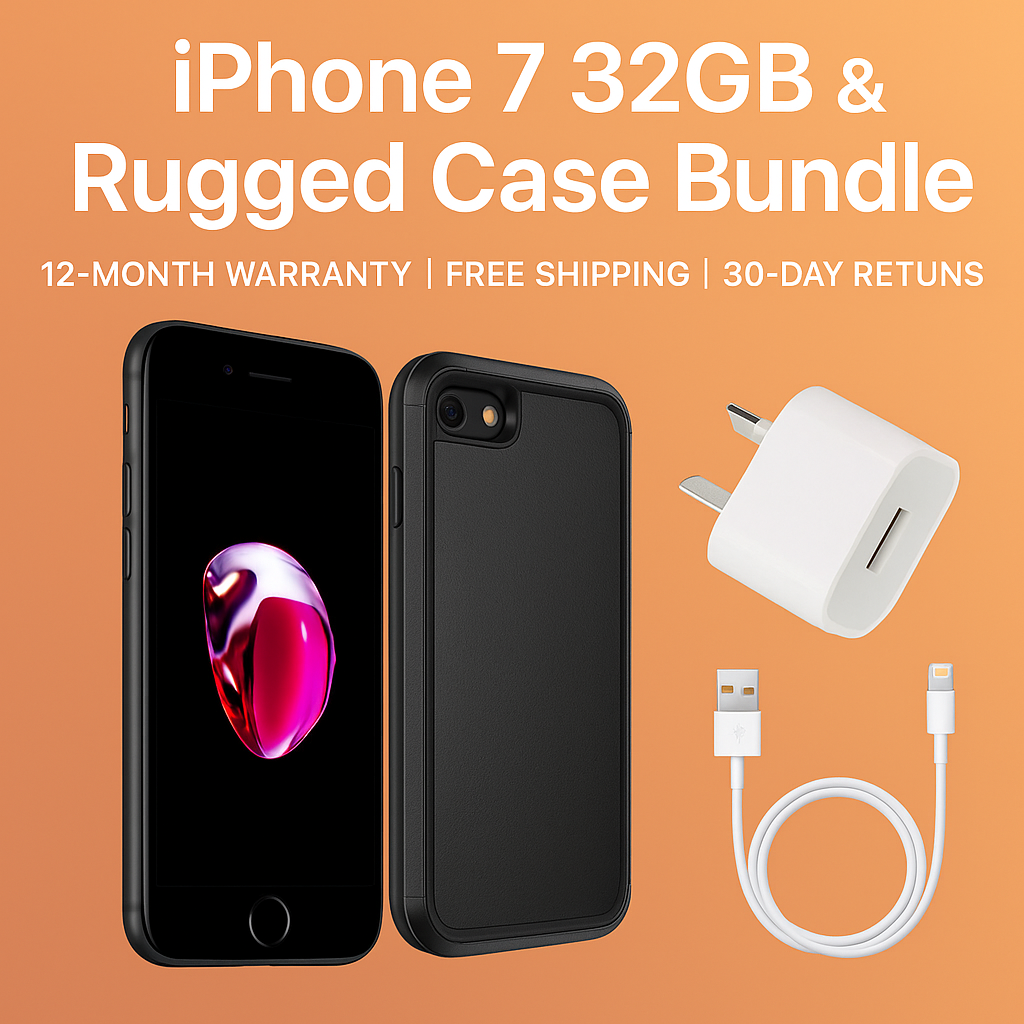 Apple iPhone 7 32GB With REDEFINE Shockproof Case & Charger Bundle